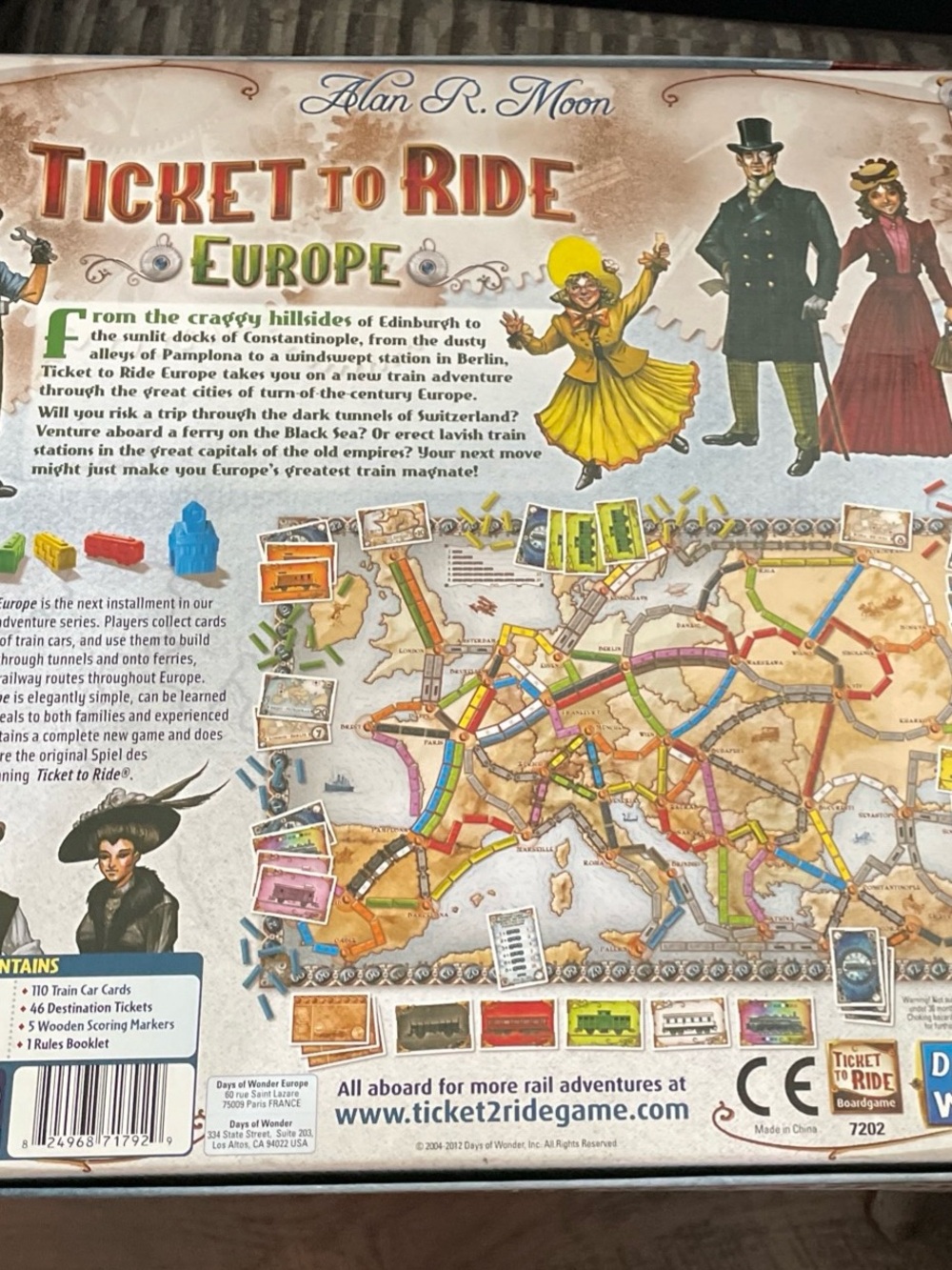 Ticket To Ride Europe Board Game Complete 2012 Days of Wonder - 100% COMPLETE - Picture 2 of 6